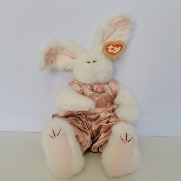 Vintage 1993 TY "The Attic Treasures Collection" Jointed Plush Long Eared Rabbit - Picture 1 of 14